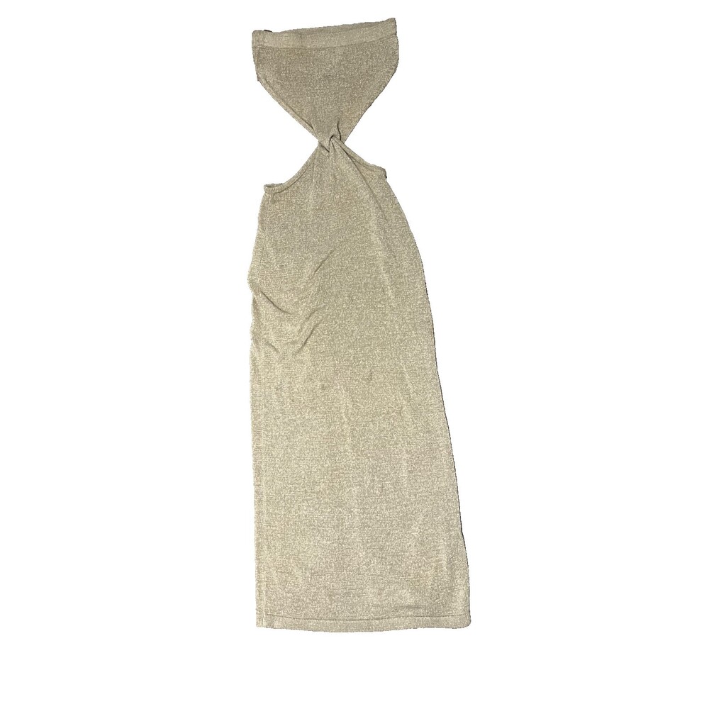 Beige Botany Tan Strapless Knotted Sweater Dress Acrylic Summer IG Chic Sz M